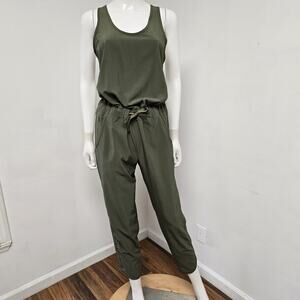 Patagonia Fleetwith Jumpsuit Sleeveless Small One Piece Olive Green Pockets